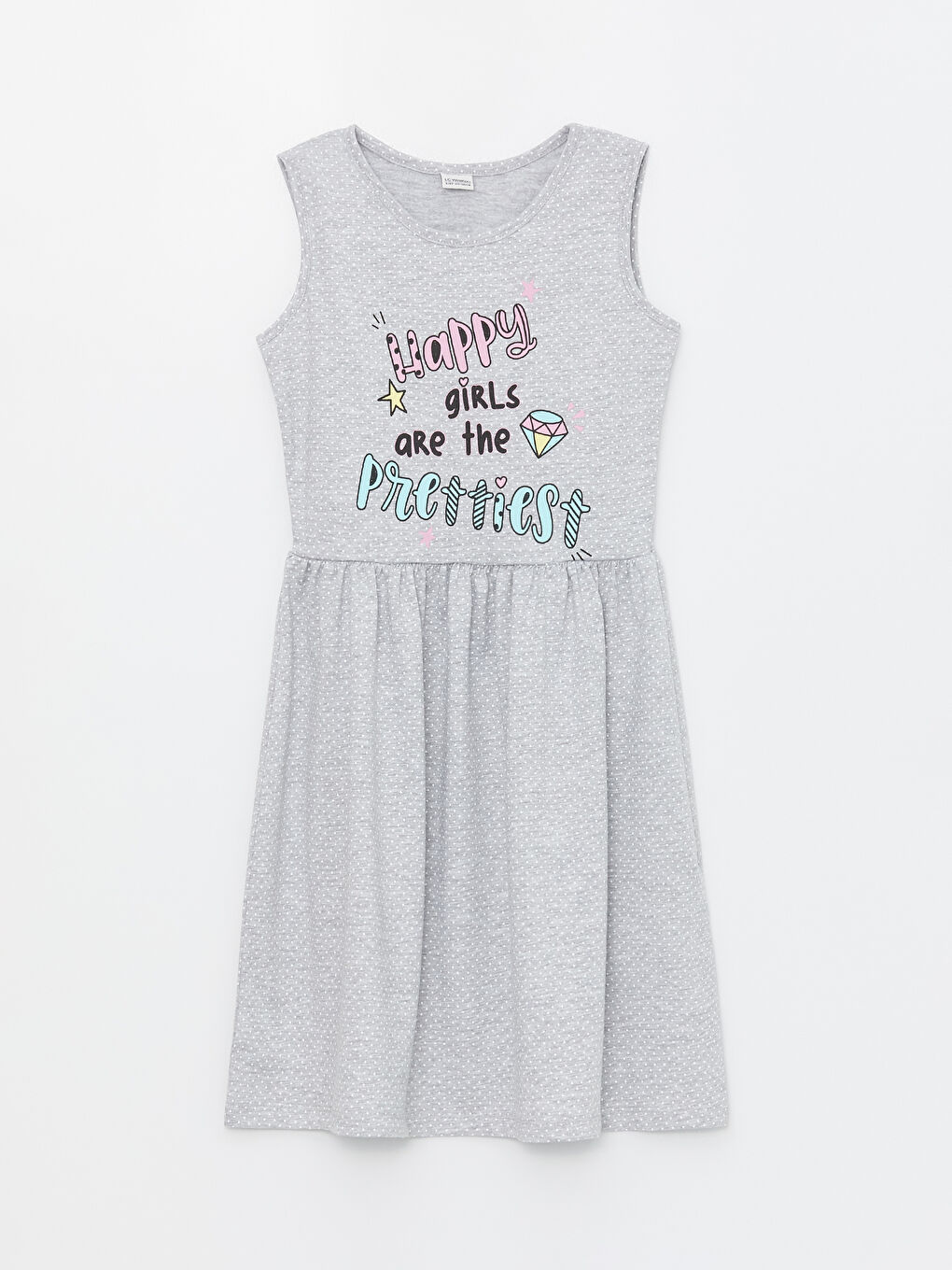 Crew Neck Printed Girl Dress -S4J091Z4-LRW