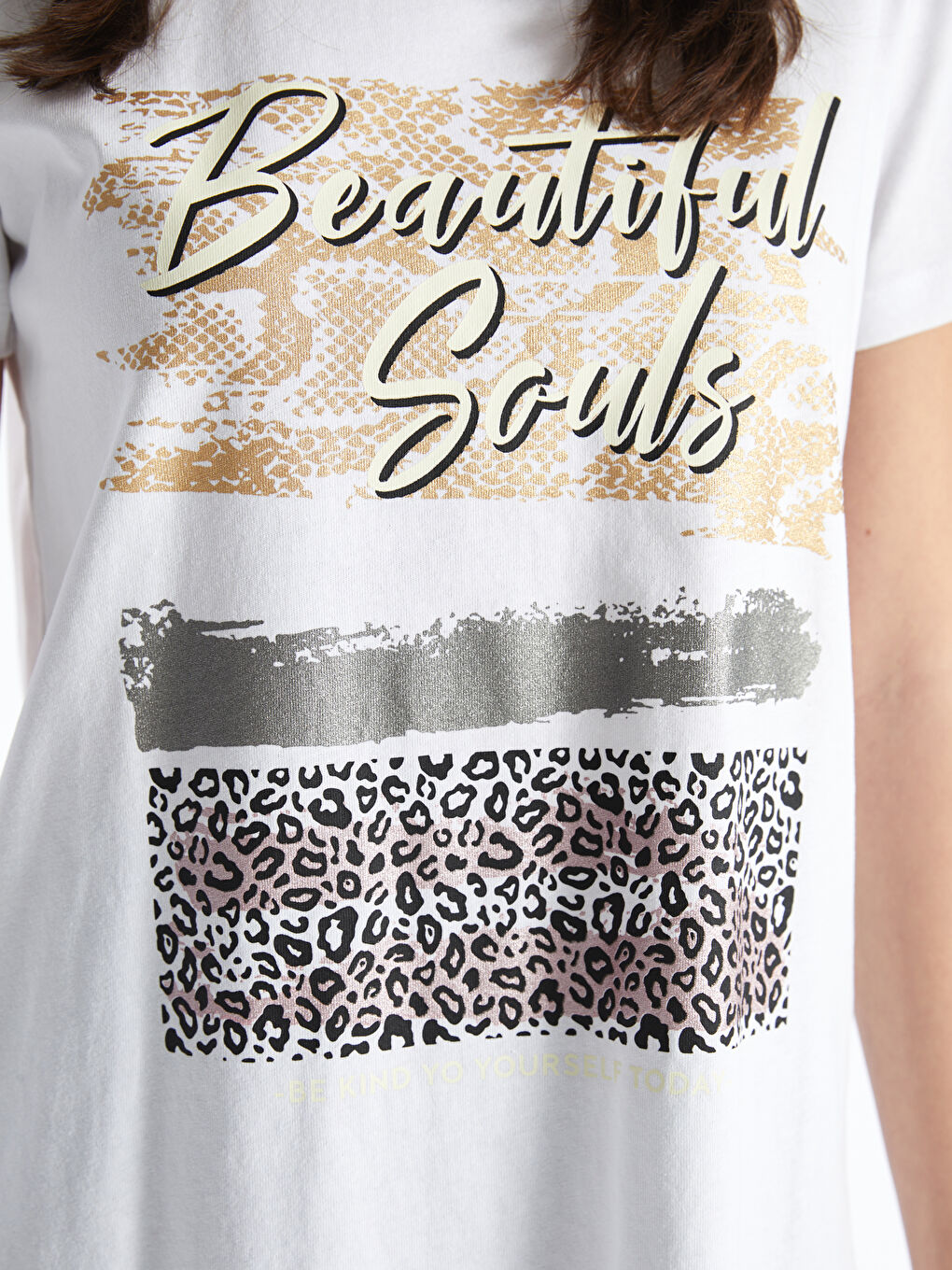 Crew Neck Printed Short Sleeve Women's T-Shirt-3