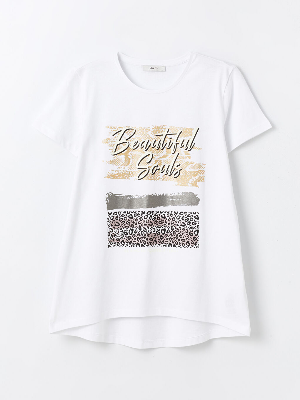 Crew Neck Printed Short Sleeve Women's T-Shirt-5