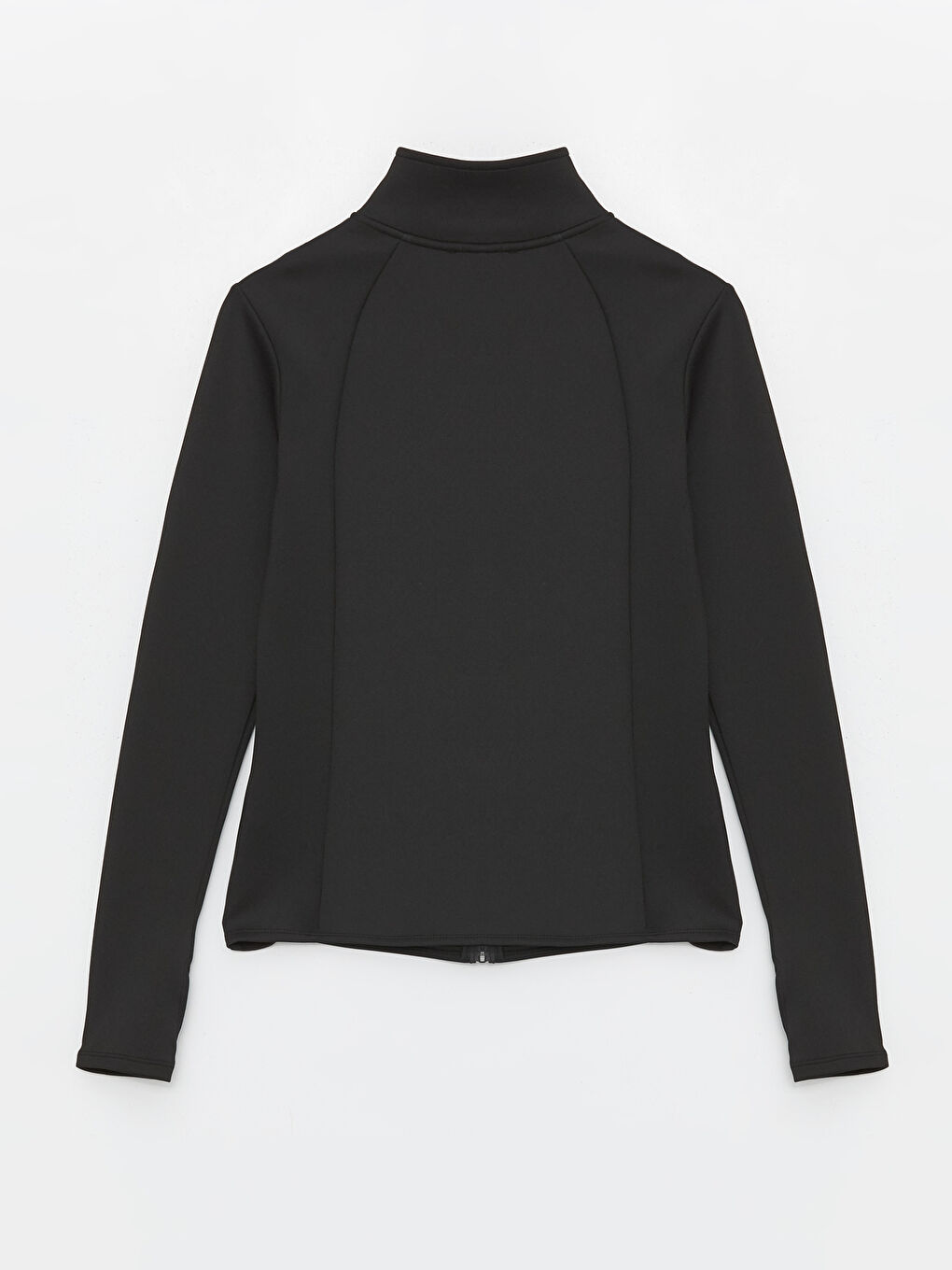 LCW ECO Siyah Kadın Dik Yaka Düz Fermuarlı Sweatshirt - 6