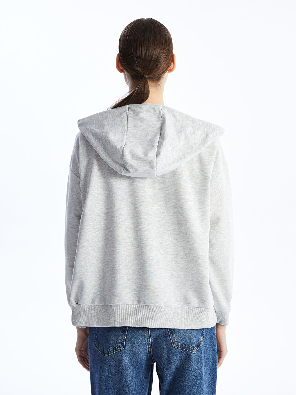 Hooded Oversized Women's Zip-Up Sweatshirt -S4J114Z8-JMD