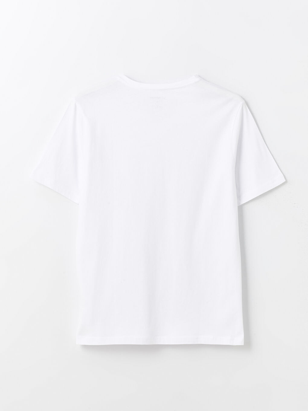 Beyaz V Yaka Kısa Kollu Erkek Tişört-6