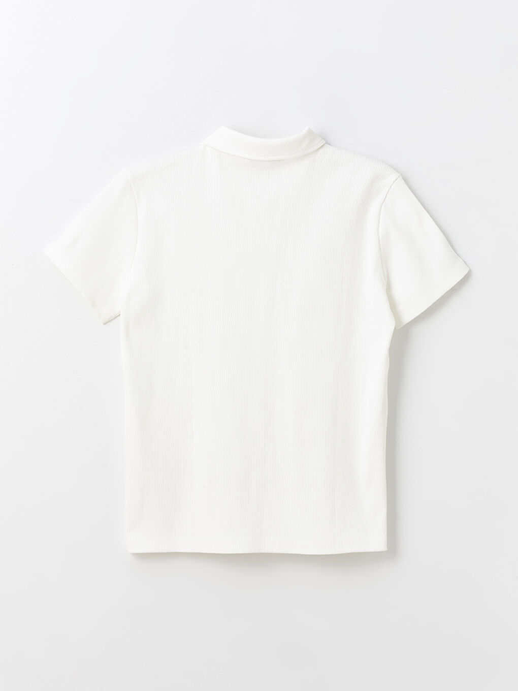 Beyaz Polo Yaka Kısa Kollu Erkek Tişört-6