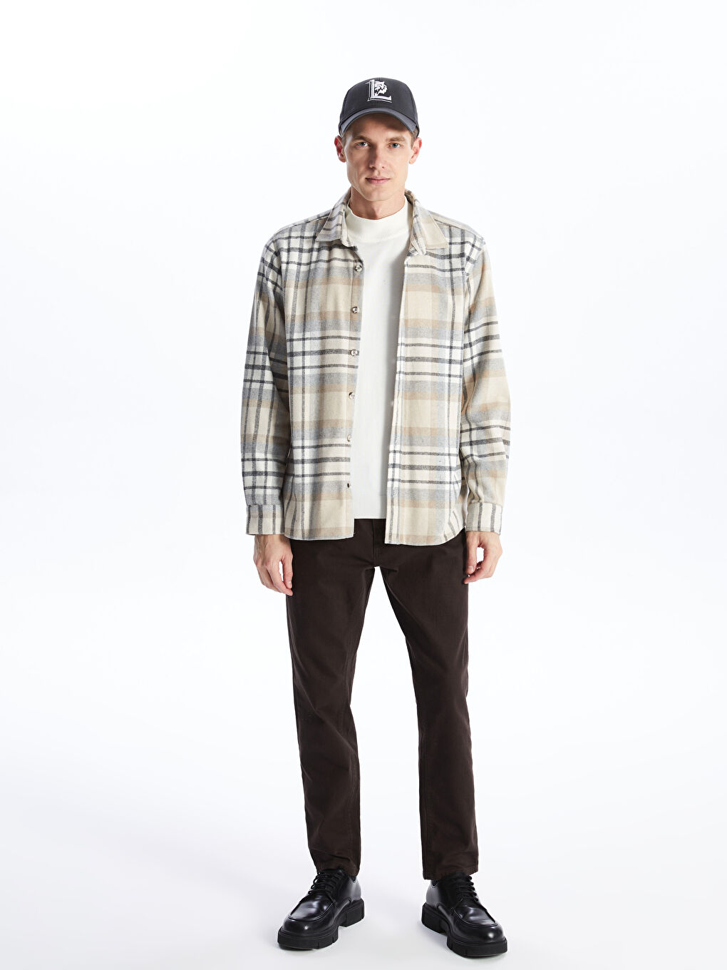 Antrasit Nakışlı Erkek Kep Şapka-2