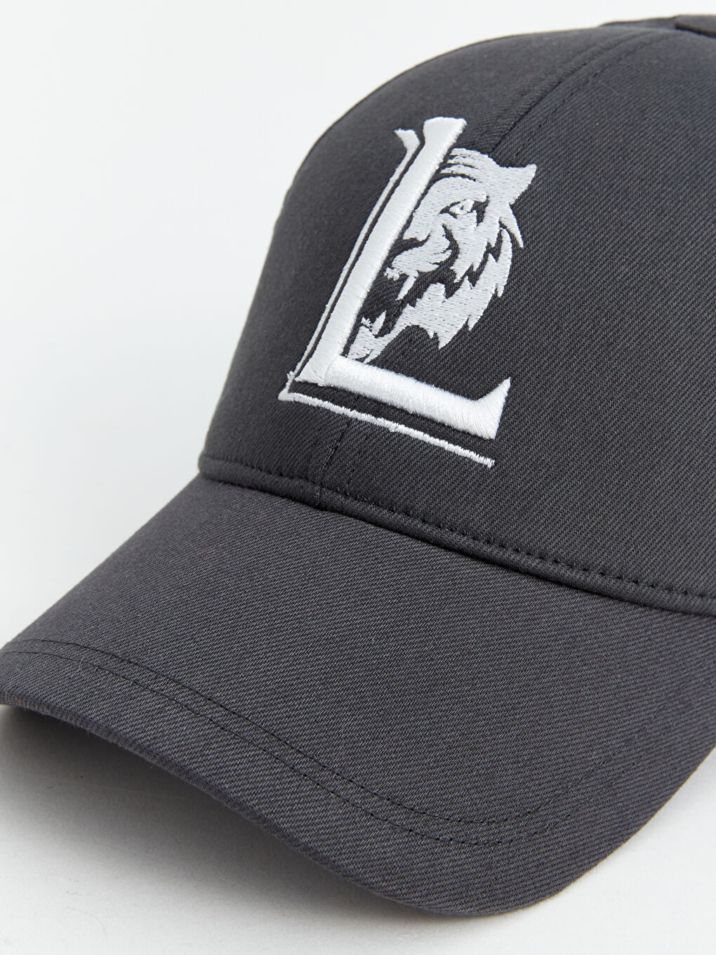 Antrasit Nakışlı Erkek Kep Şapka-4