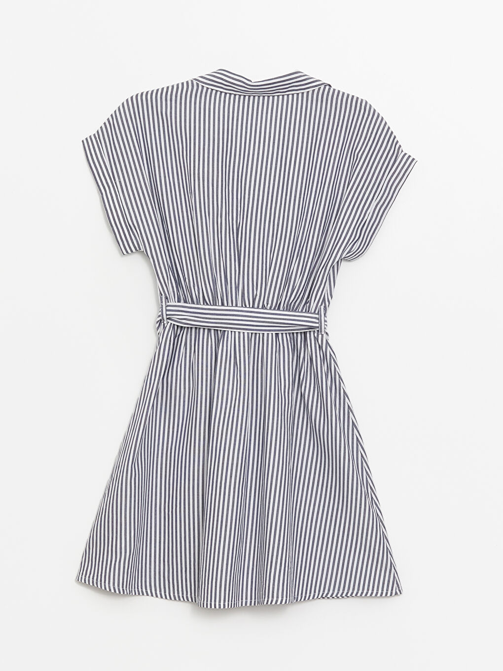 LC Waikiki Striped Short Sleeve Women's Shirt Dress -S4J157Z8-LEN