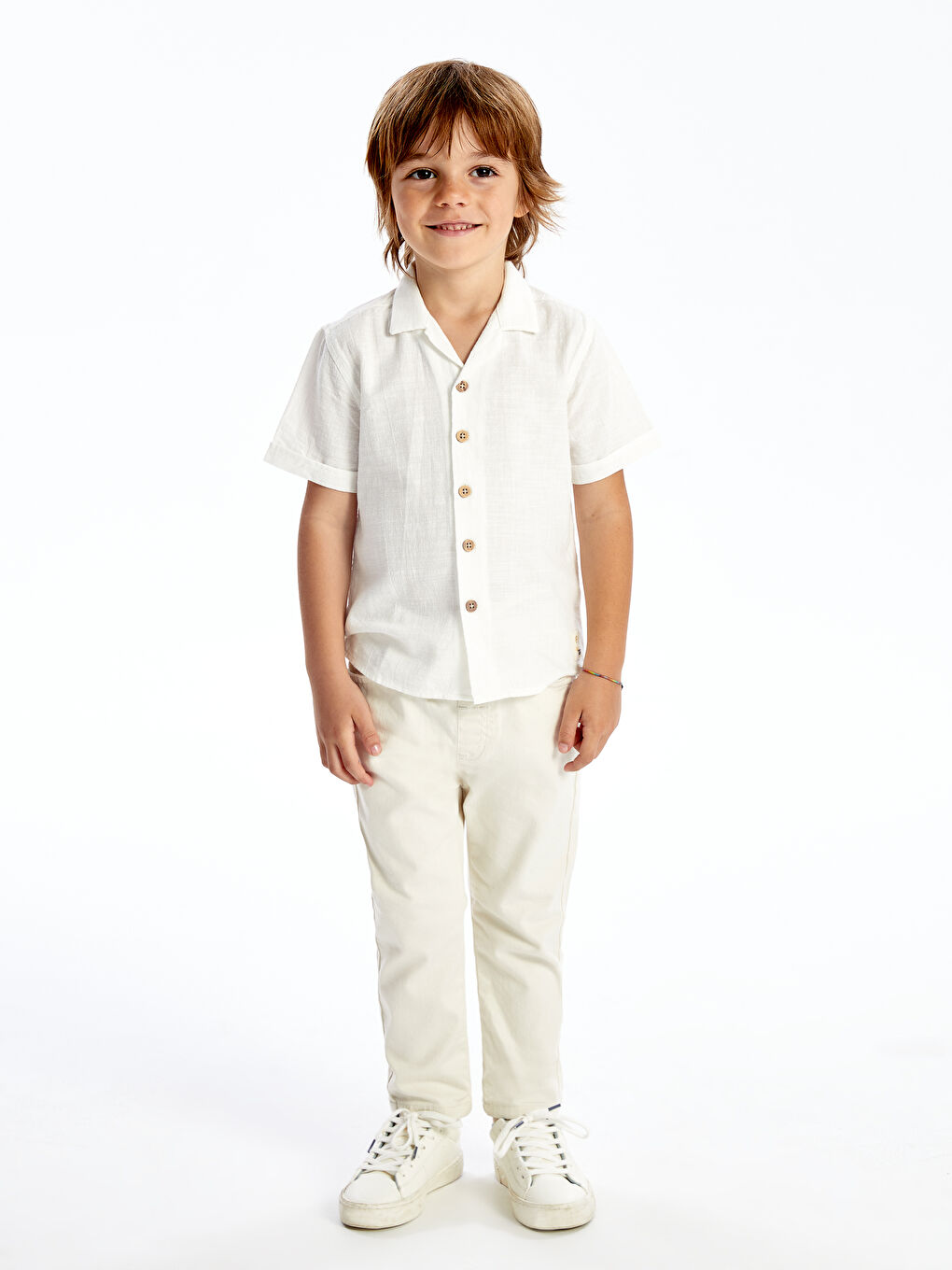 LCW Kids Bej Beli Lastikli Erkek Bebek Pantolon - 1