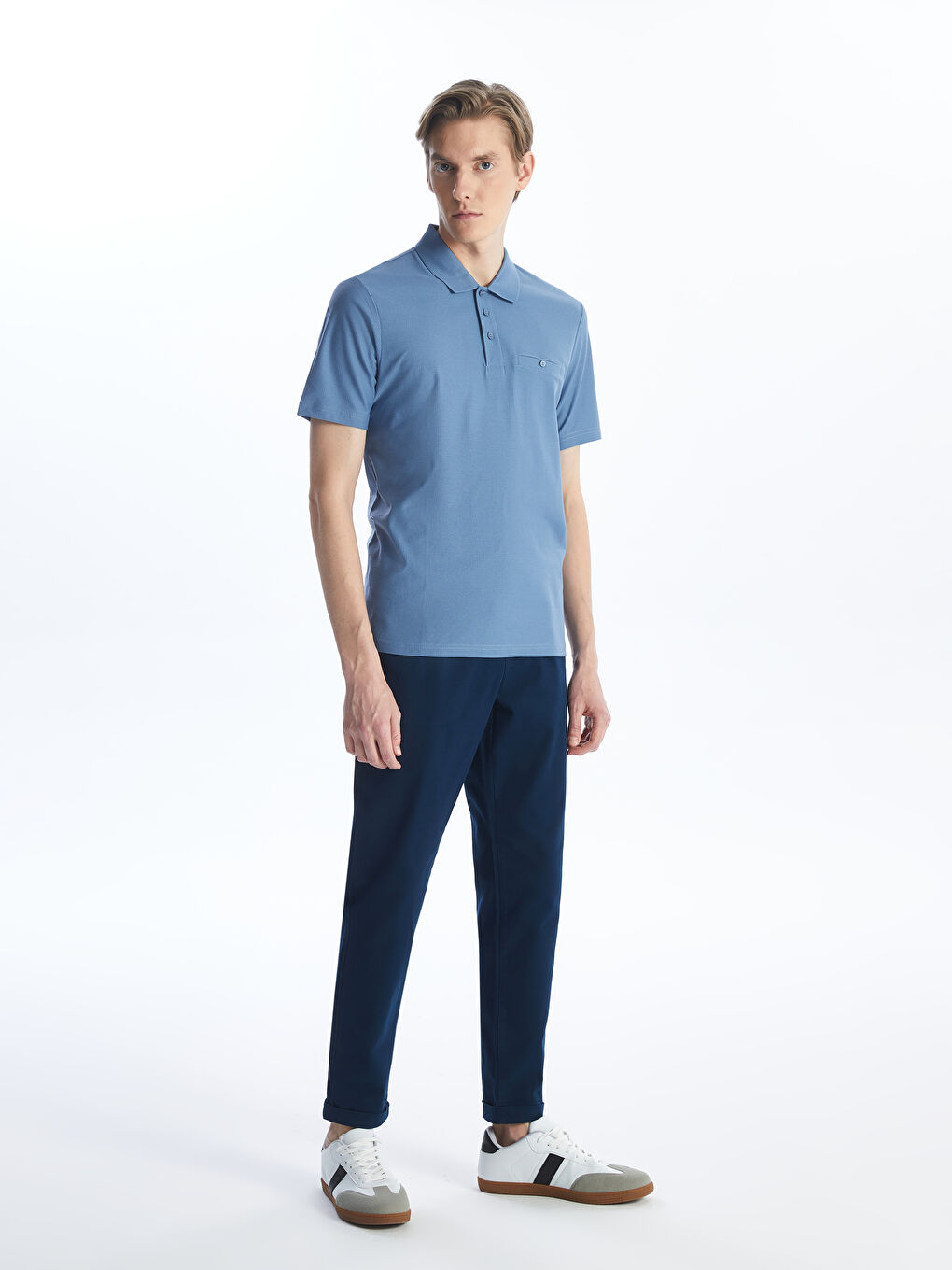 Lacivert Standart Kalıp Erkek Jogger Pantolon-1