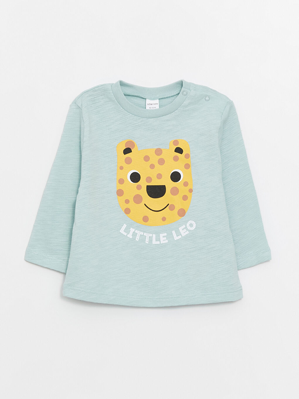 Mavi Bisiklet Yaka Baskılı Uzun Kollu Erkek Bebek Tişört