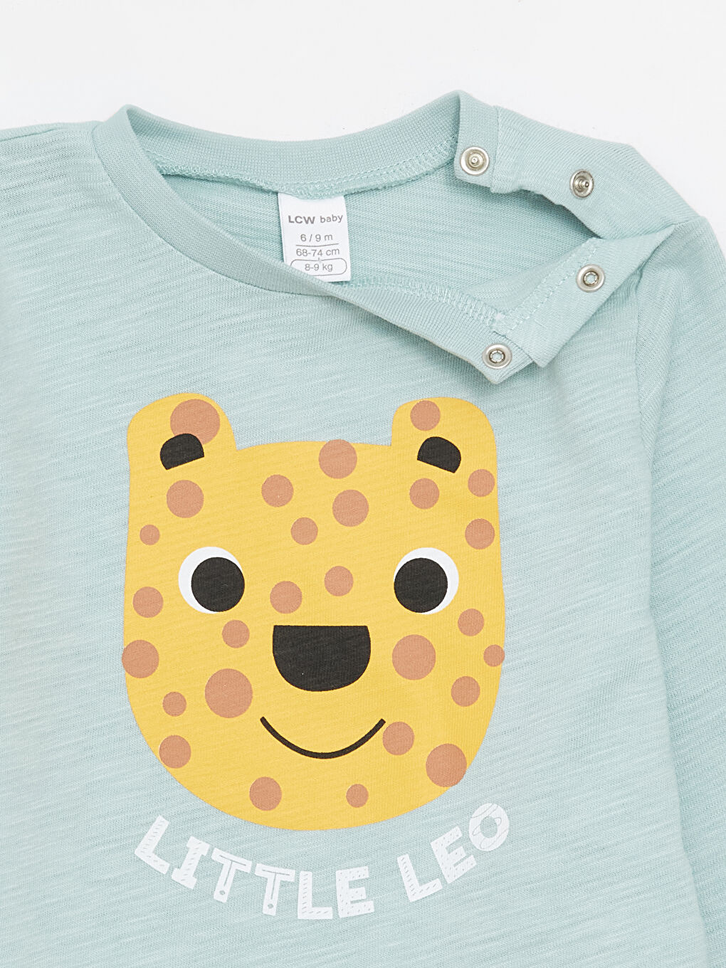 Mavi Bisiklet Yaka Baskılı Uzun Kollu Erkek Bebek Tişört-1