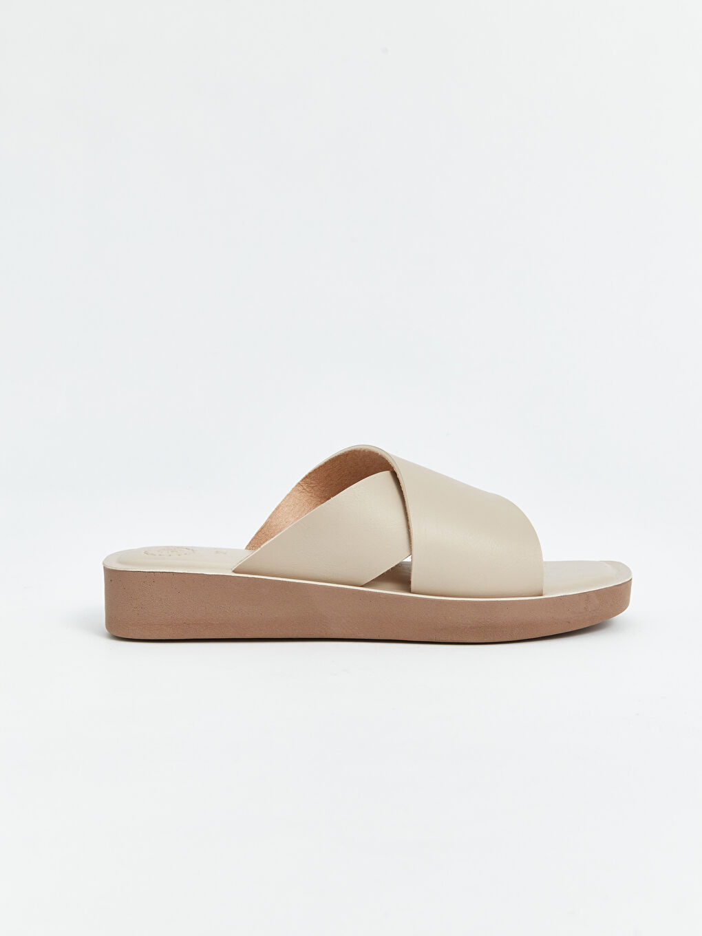 Bej Çapraz Bantlı Kadın Terlik-1