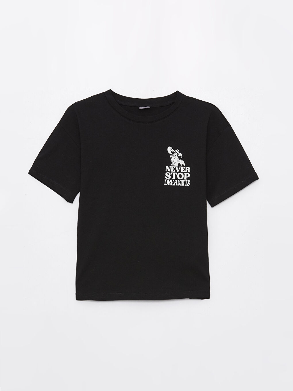 Crew Neck Nostalgic Monkey Printed Short Sleeve Girls T-Shirt -S4J255Z4-CVL