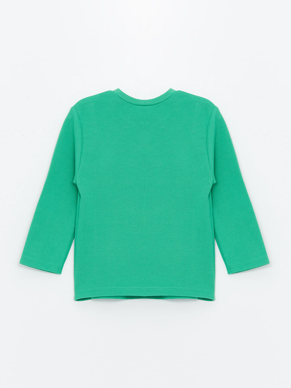 Yeşil Bisiklet Yaka Uzun Kollu Baskılı Erkek Bebek Tişört-1