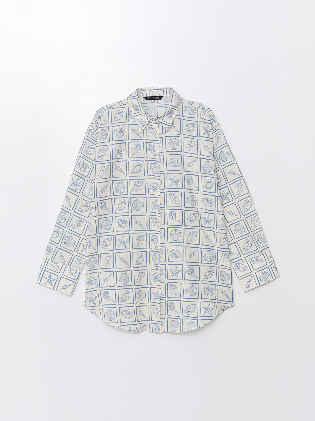 Patterned Oversize Women's Shirt Tunic-5