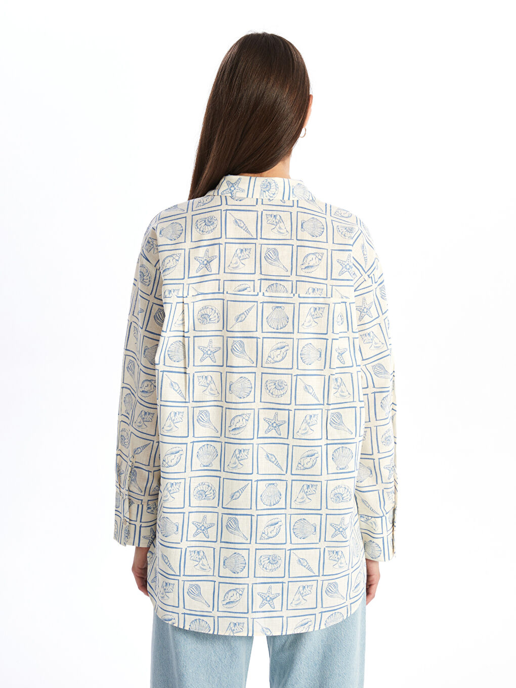 Patterned Oversize Women's Shirt Tunic-4