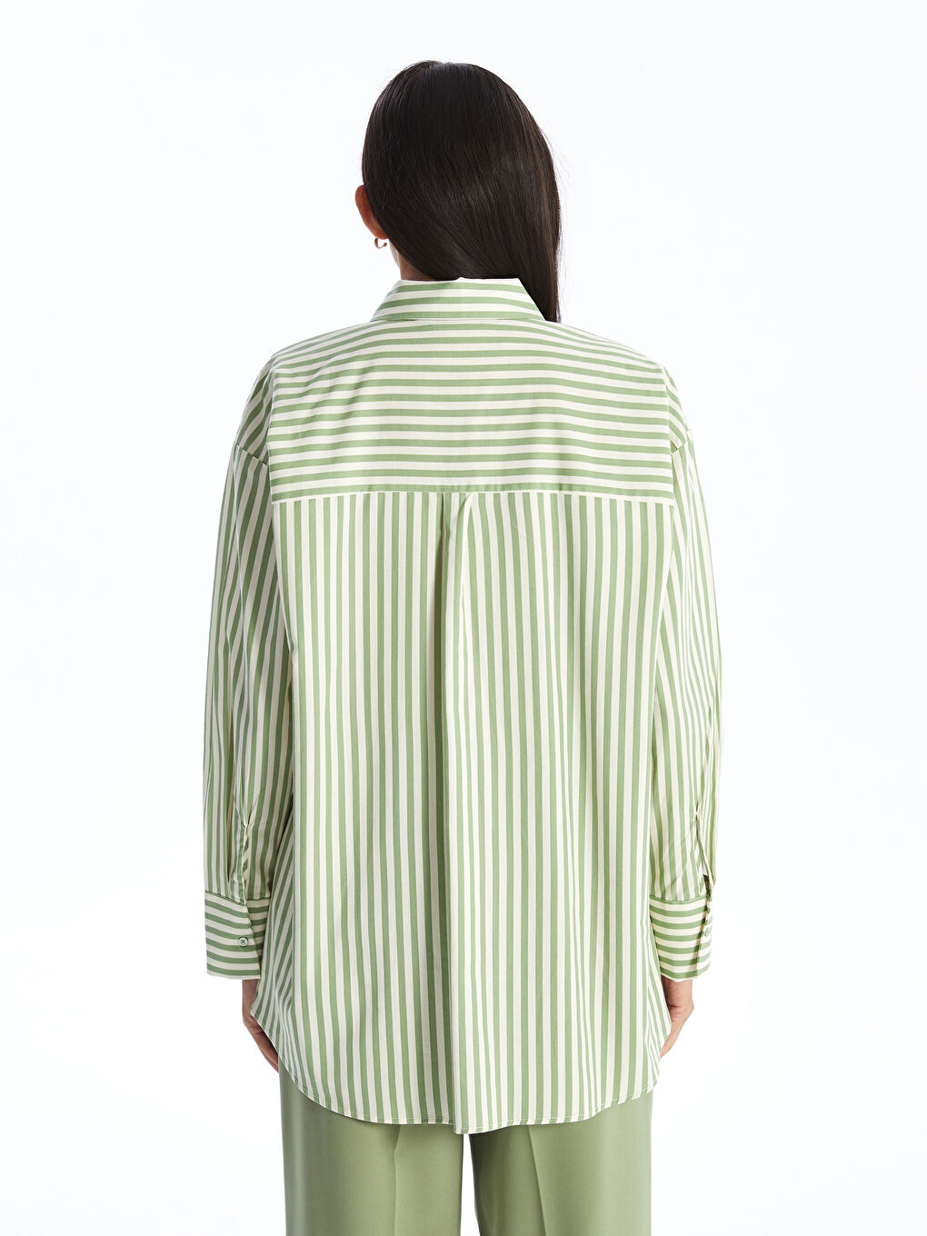 Striped Long Sleeve Women's Shirt Tunic -S4J285Z8-LFT
