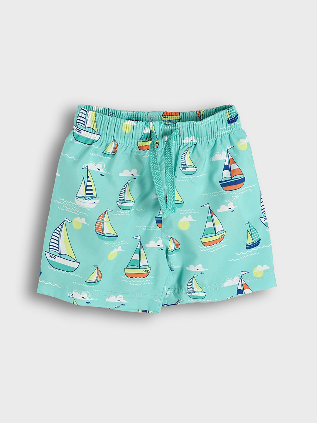 LCW Kids فانلة بدون أكمام مطبوعة بياقة دائرية وشورت سباحة للأولاد الصغار -S4J303Z1-FTH