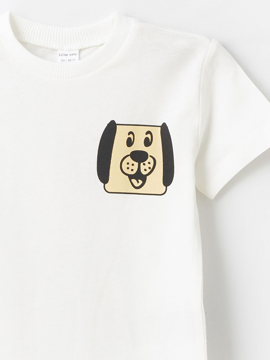 Beyaz Bisiklet Yaka Kısa Kollu Baskılı Erkek Bebek Tişört 2'li-4