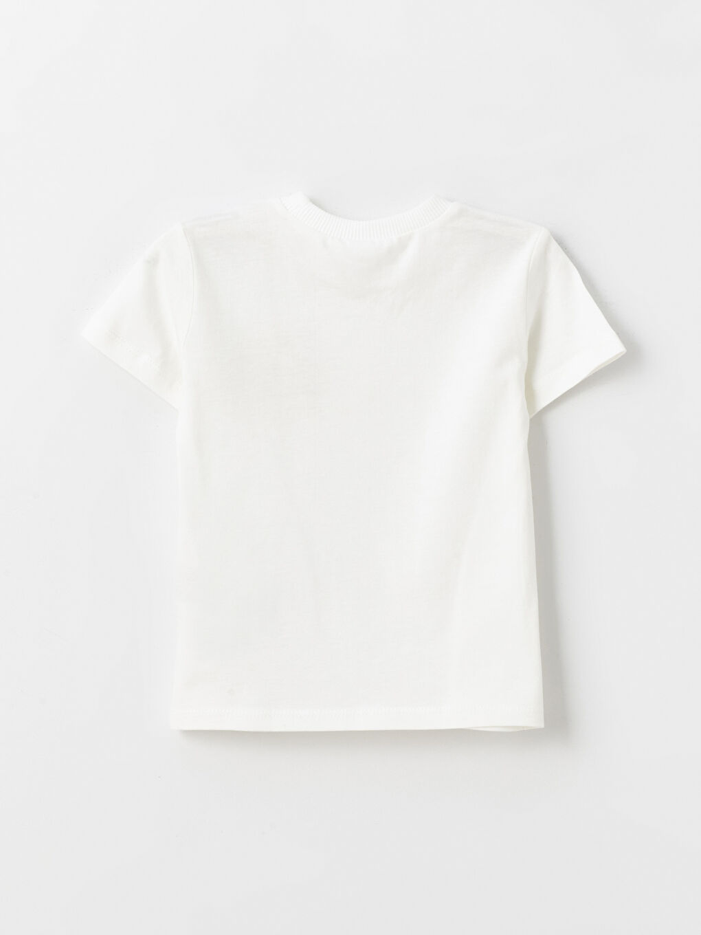 Beyaz Bisiklet Yaka Kısa Kollu Baskılı Erkek Bebek Tişört 2'li-5