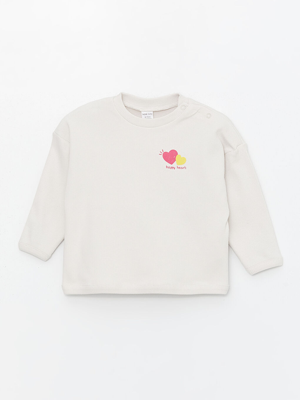 Bej Bisiklet Yaka Uzun Kollu Kız Bebek Sweatshirt ve Tayt 2'li Takım-1