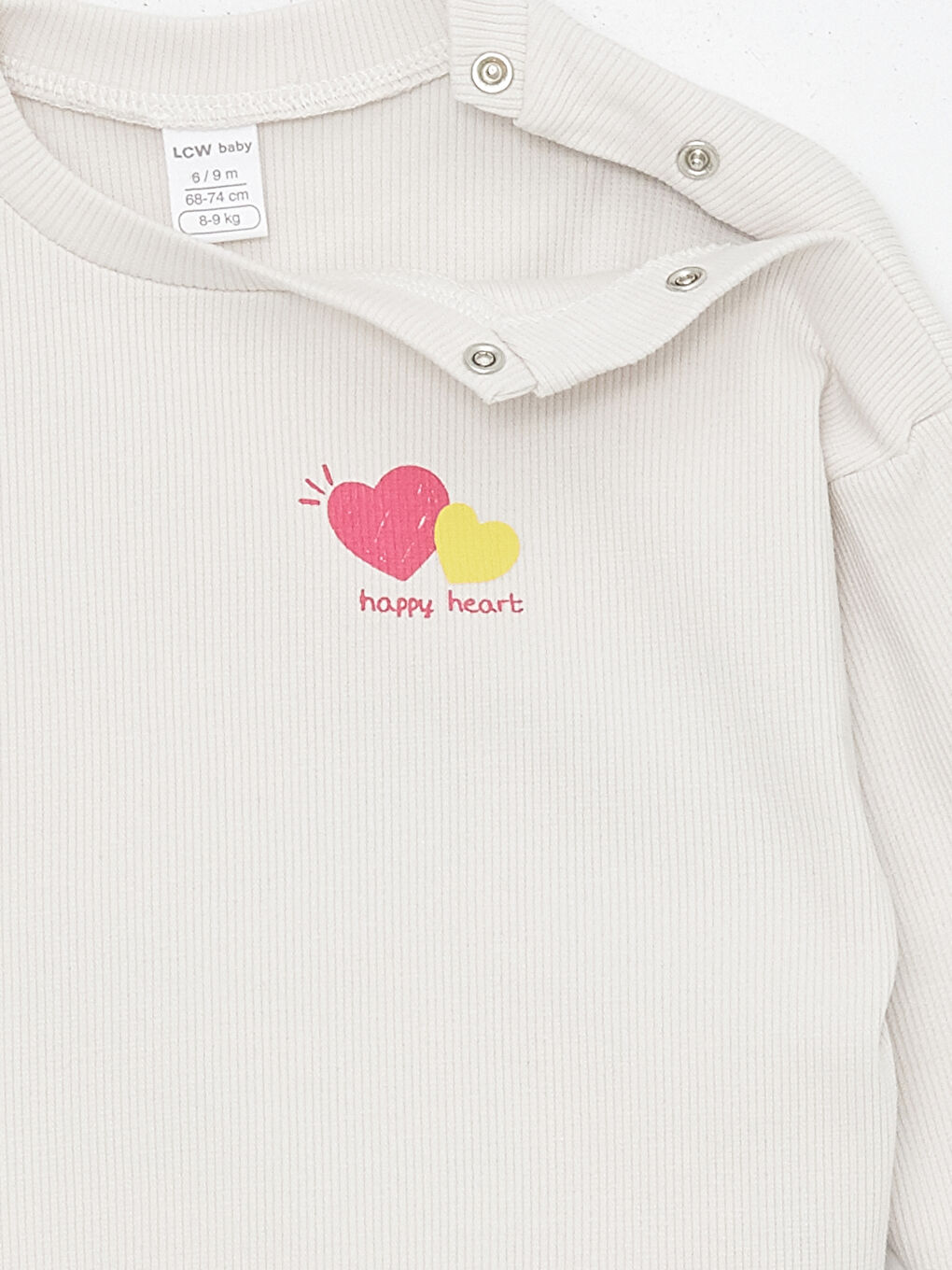 Bej Bisiklet Yaka Uzun Kollu Kız Bebek Sweatshirt ve Tayt 2'li Takım-5