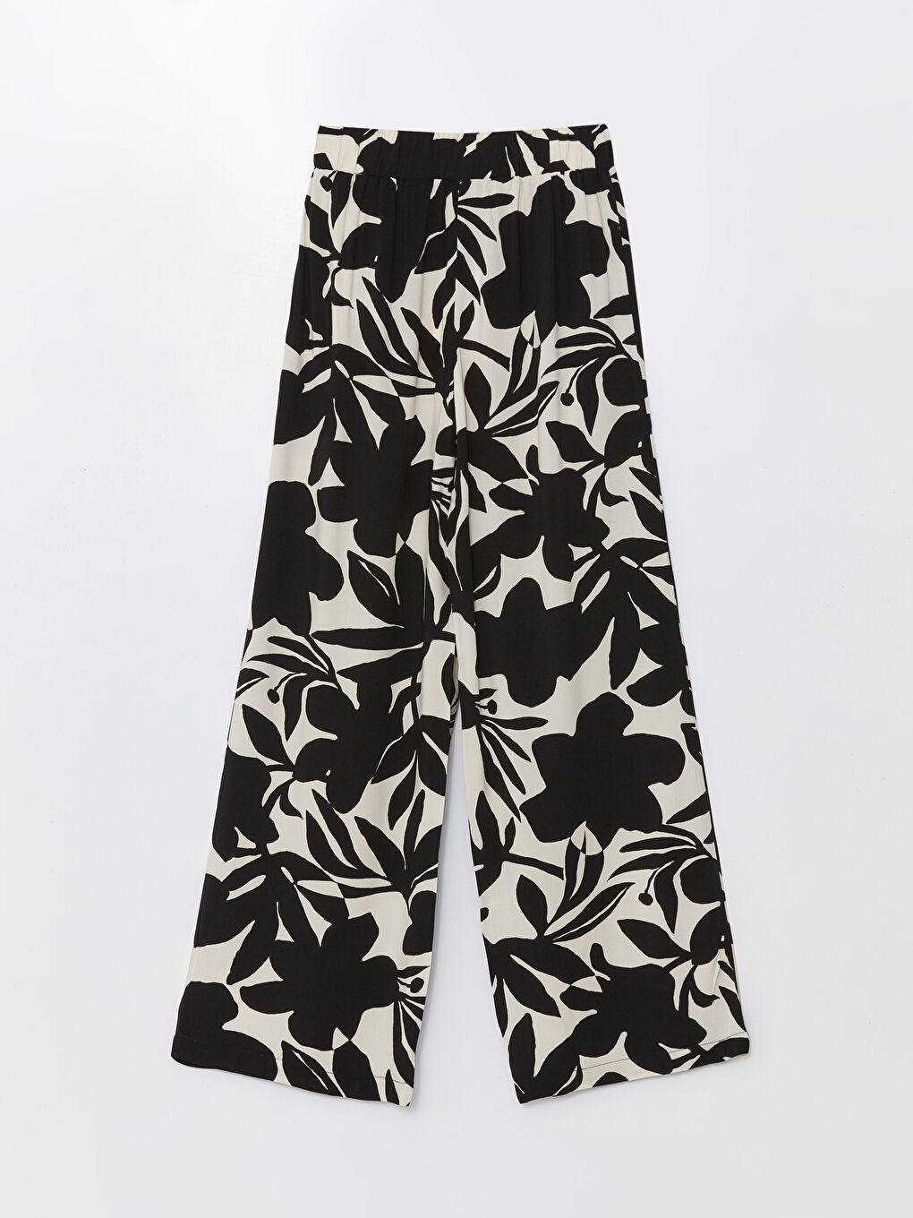 Elasticated Waist Patterned Wide Leg Women's Trousers-6