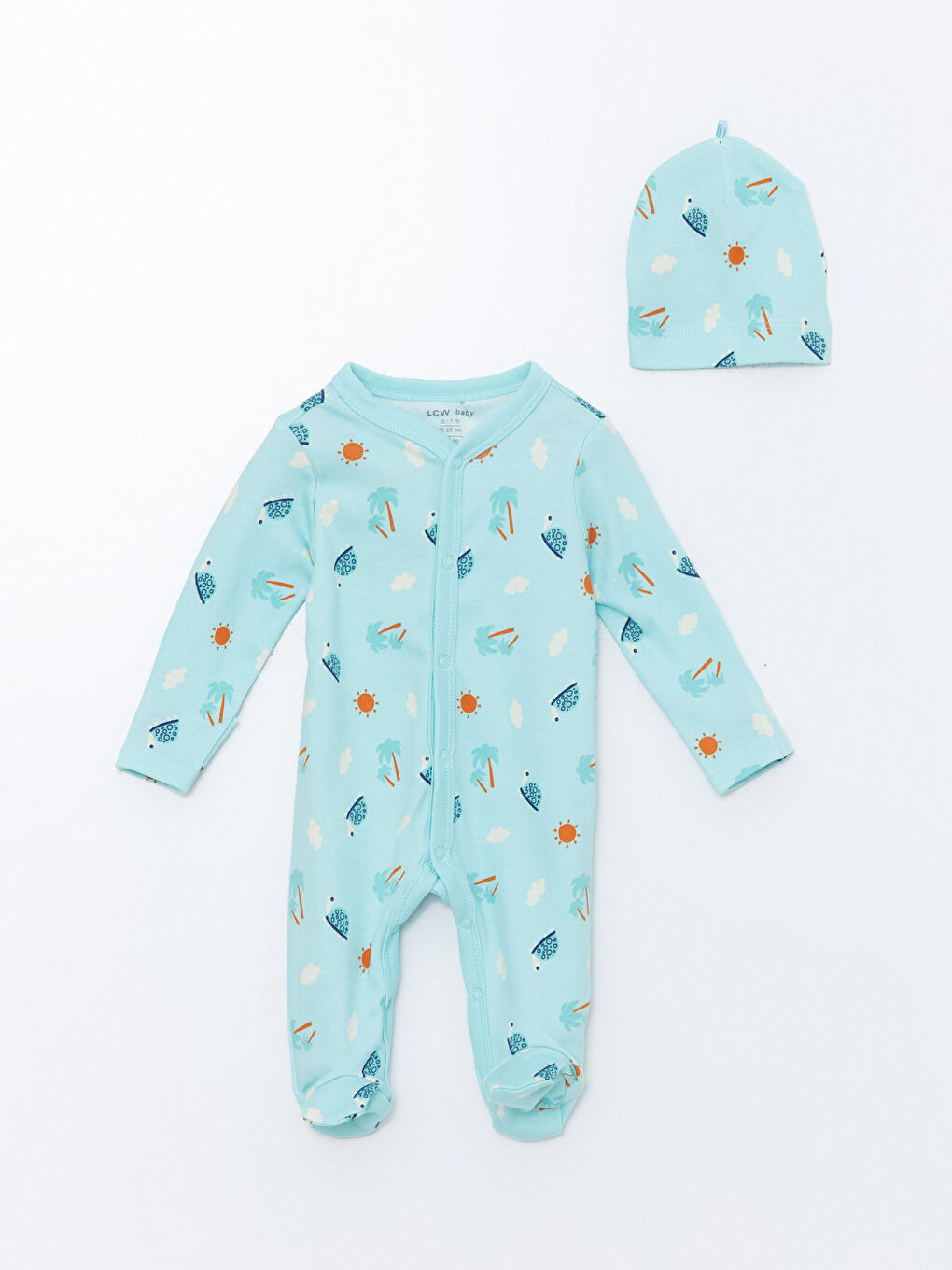 Mavi Baskılı Erkek Bebek Hastane Seti