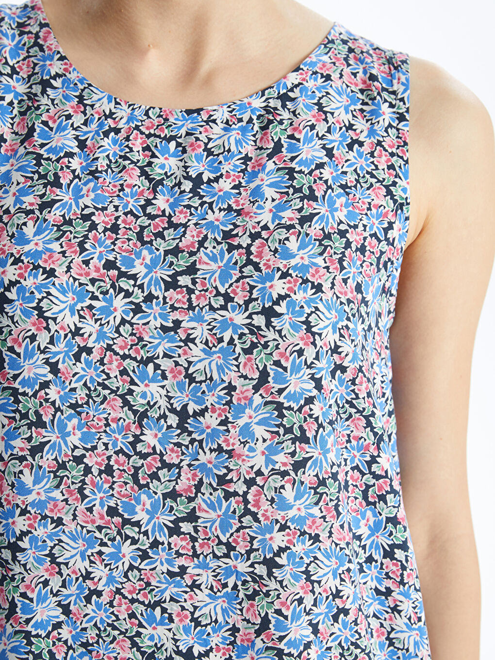 Crew Neck Floral Women's Dress -S4J412Z8-F9C