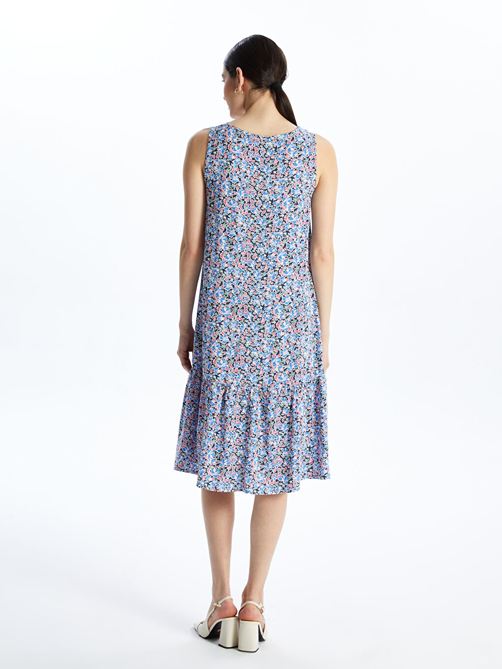 Crew Neck Floral Women's Dress -S4J412Z8-F9C