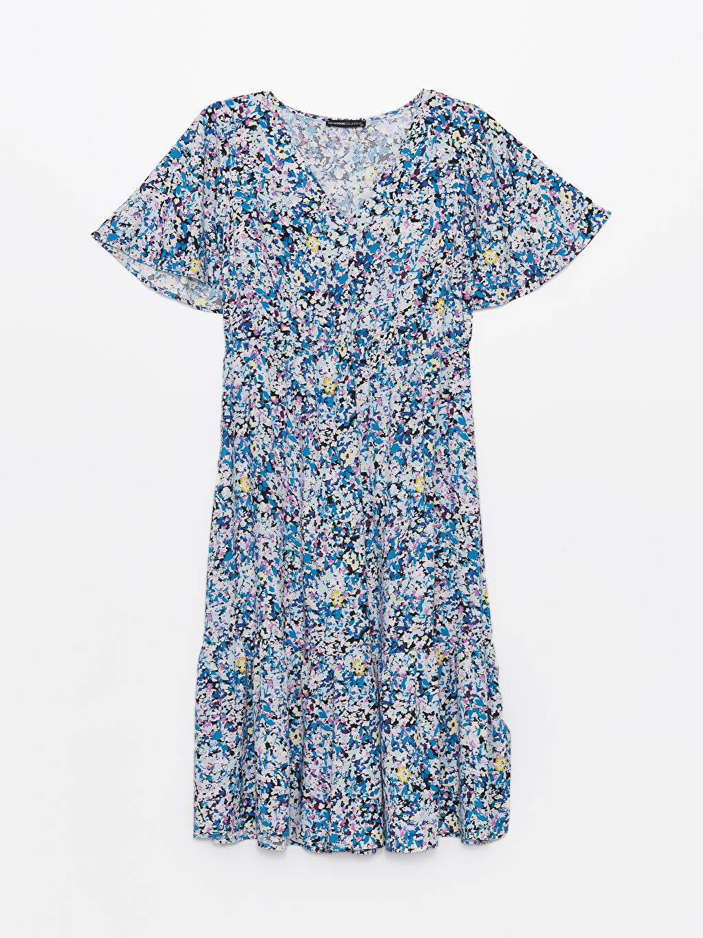 LCWAIKIKI Classic V-Neck Floral Short Sleeve Women's Dress -S4J414Z8-LQQ