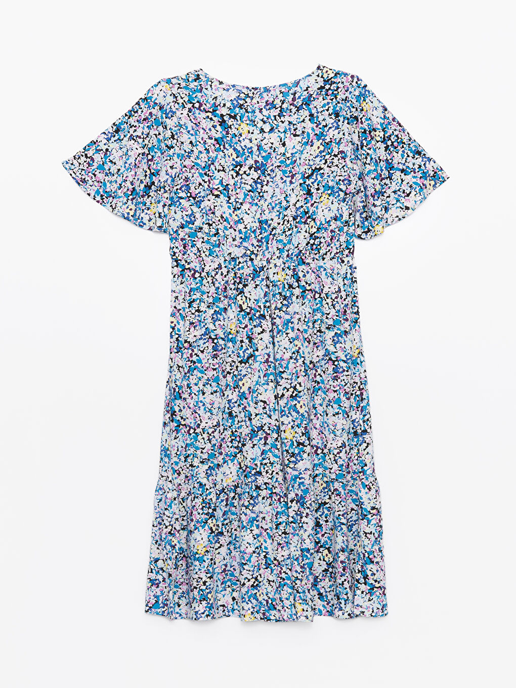 LCWAIKIKI Classic V-Neck Floral Short Sleeve Women's Dress -S4J414Z8-LQQ
