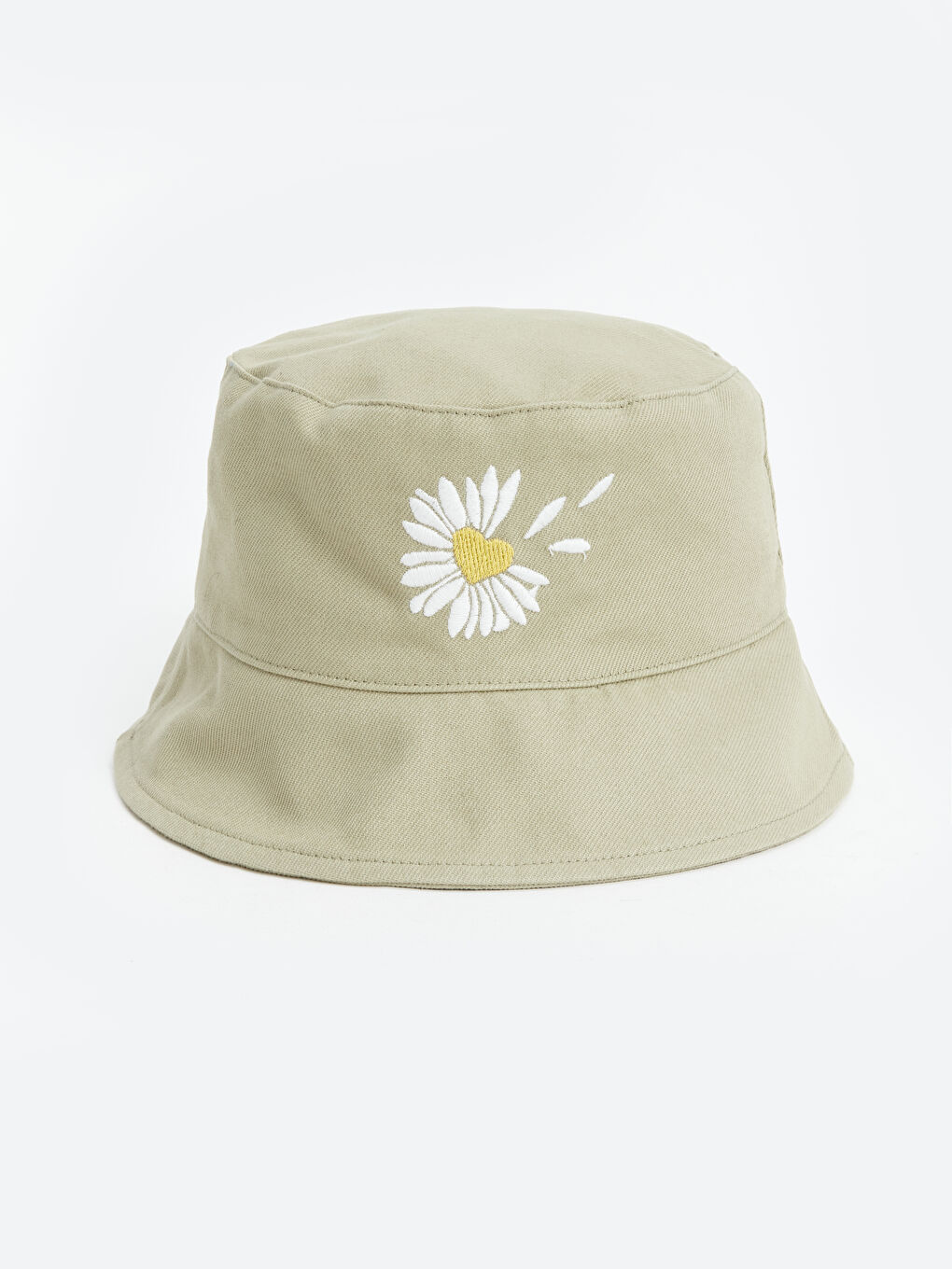 Yeşil Çiçek Baskılı Kadın Bucket Şapka