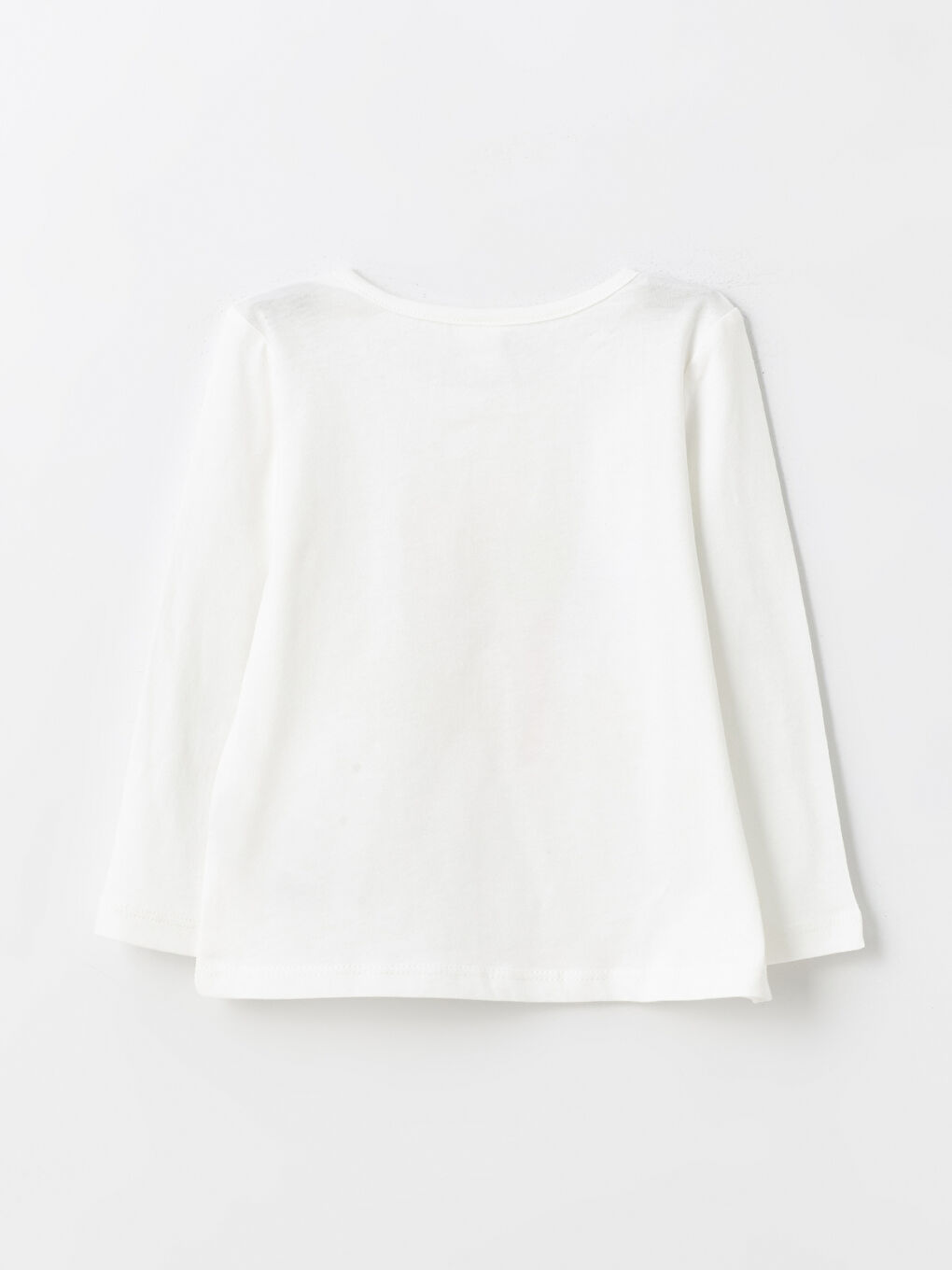 Beyaz Bisiklet Yaka Uzun Kollu Baskılı Kız Bebek Tişört  ve Tayt 2'li-6