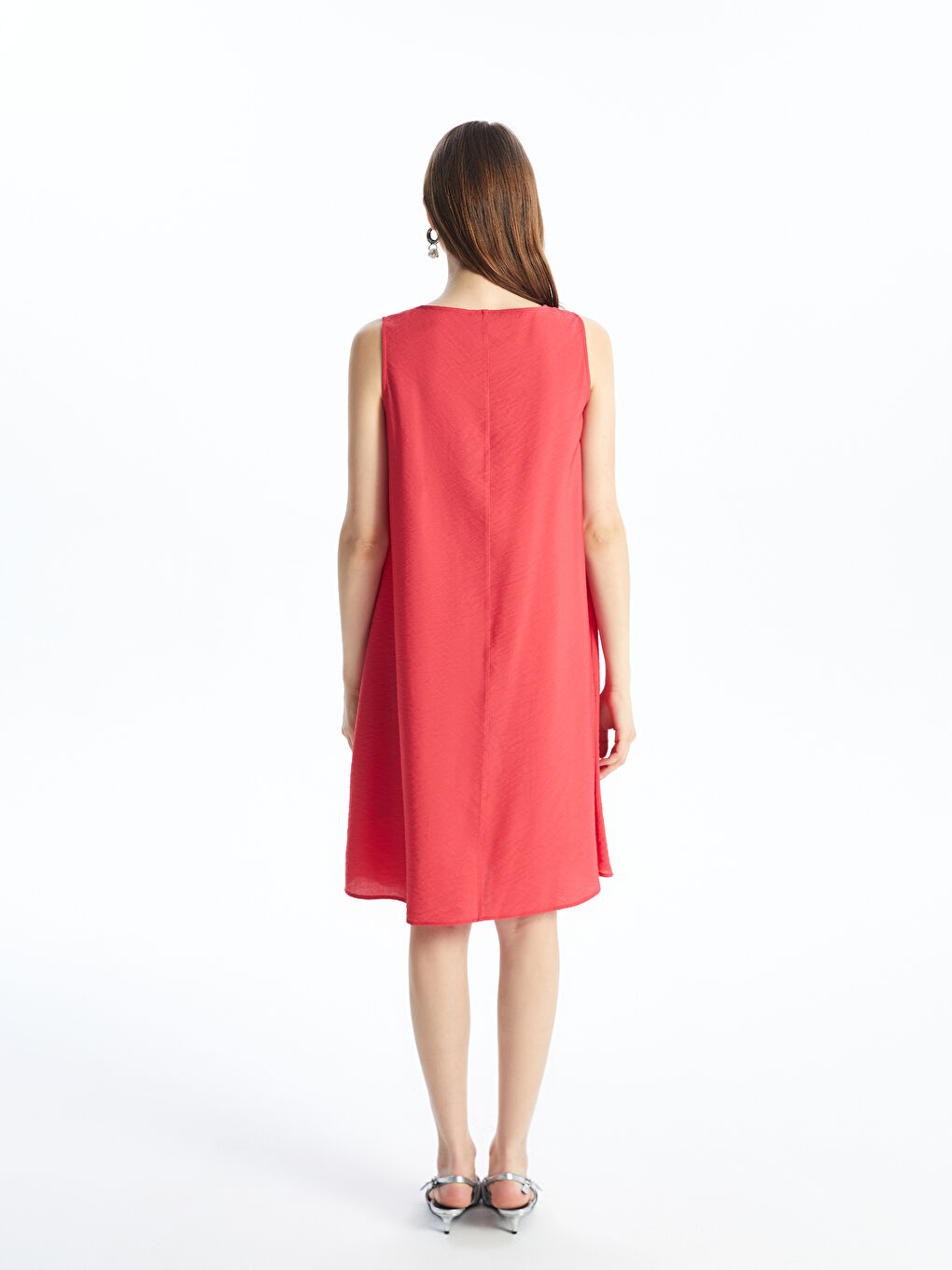 Women's Crew Neck Plain Dress-3