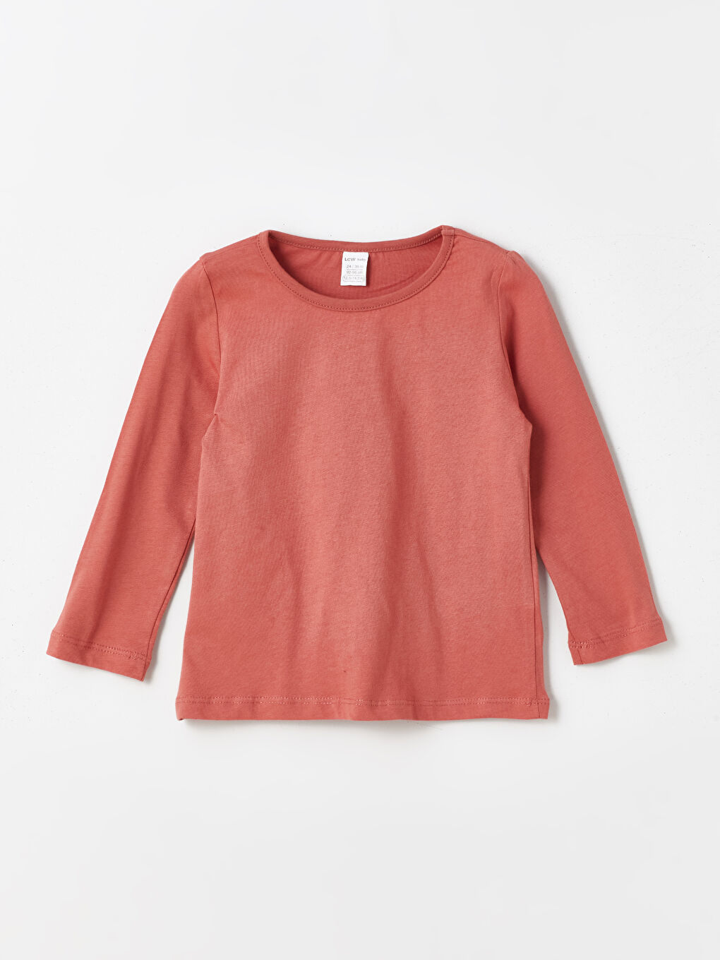 Beyaz Bisiklet Yaka Uzun Kollu Kız Bebek Tişört 2'li-1