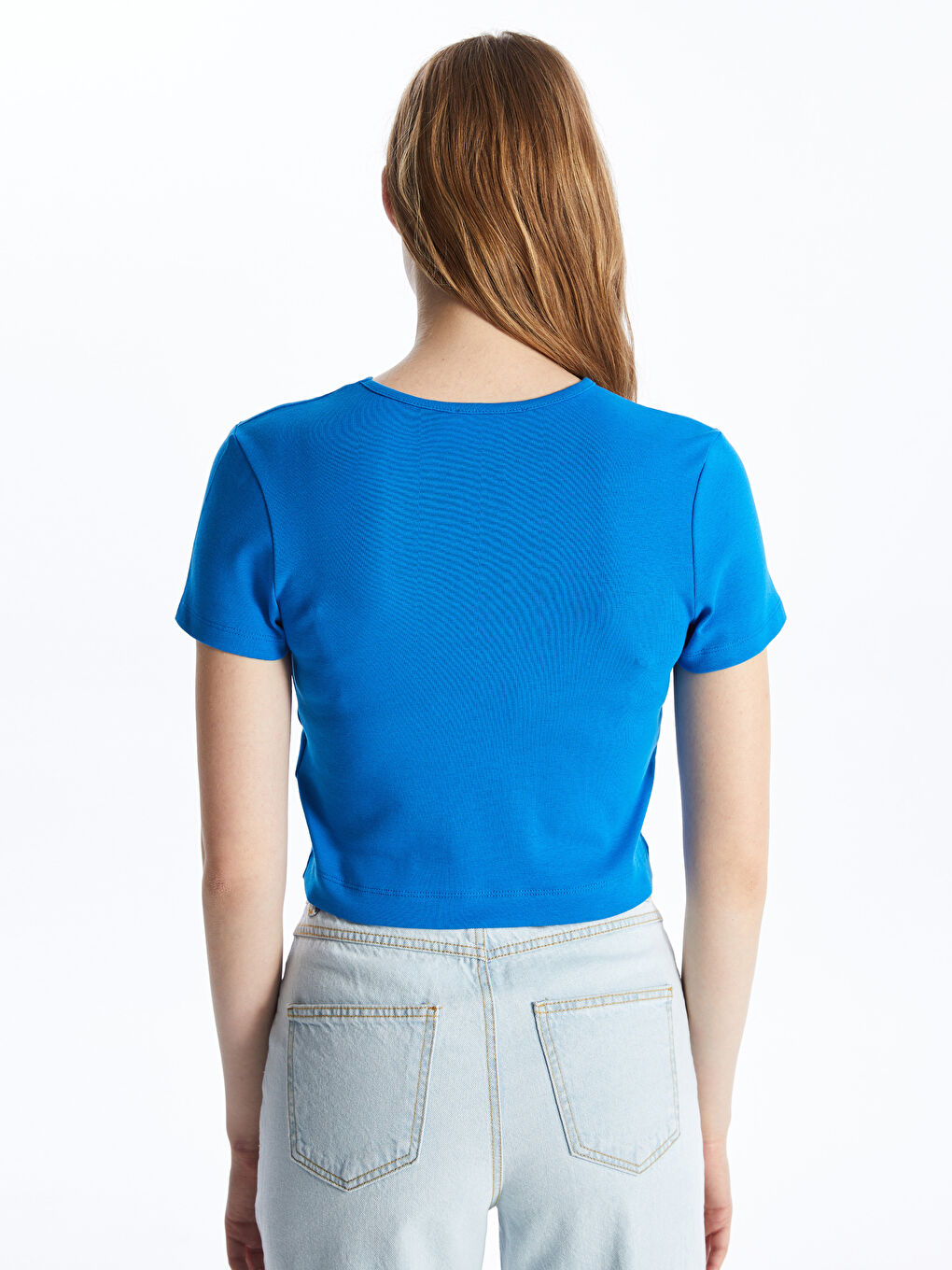 LCW ECO Crew Neck Plain Short Sleeve Women's T-Shirt -S4J556Z8-JXJ
