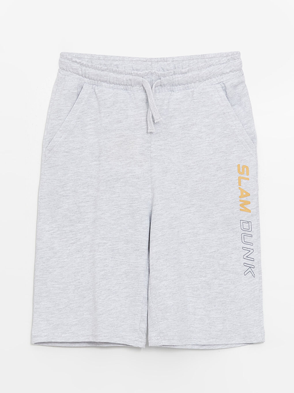 Gri Beli Lastikli Baskılı Erkek Çocuk Şort-2