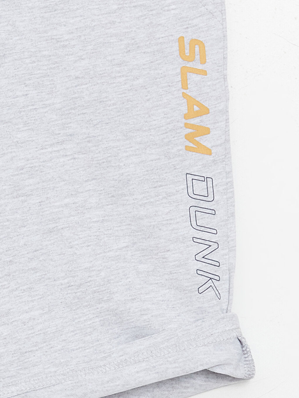 Gri Beli Lastikli Baskılı Erkek Çocuk Şort-4