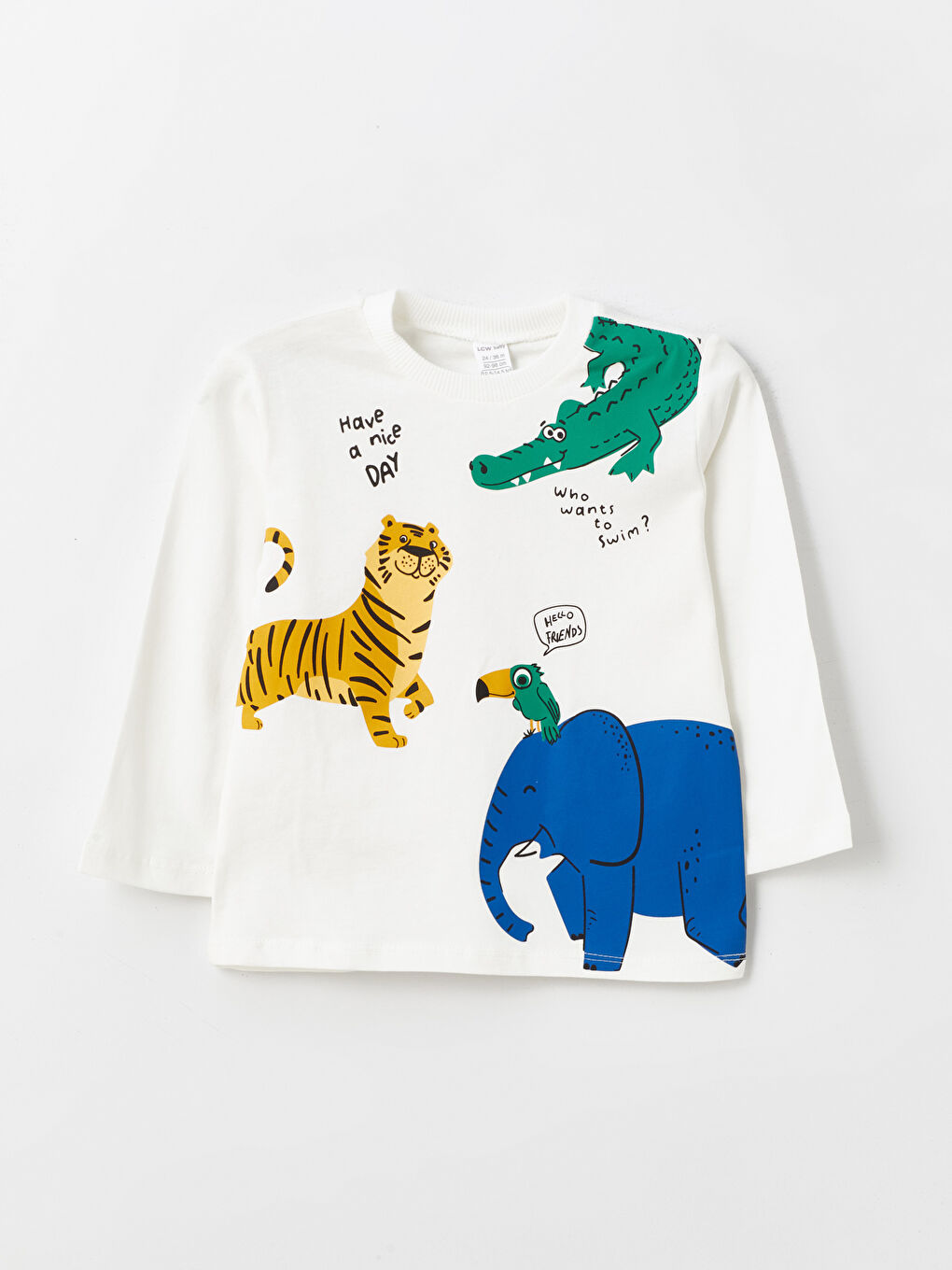 Crew Neck Long Sleeve Printed Baby Boys' T-Shirt 2 Pack-1