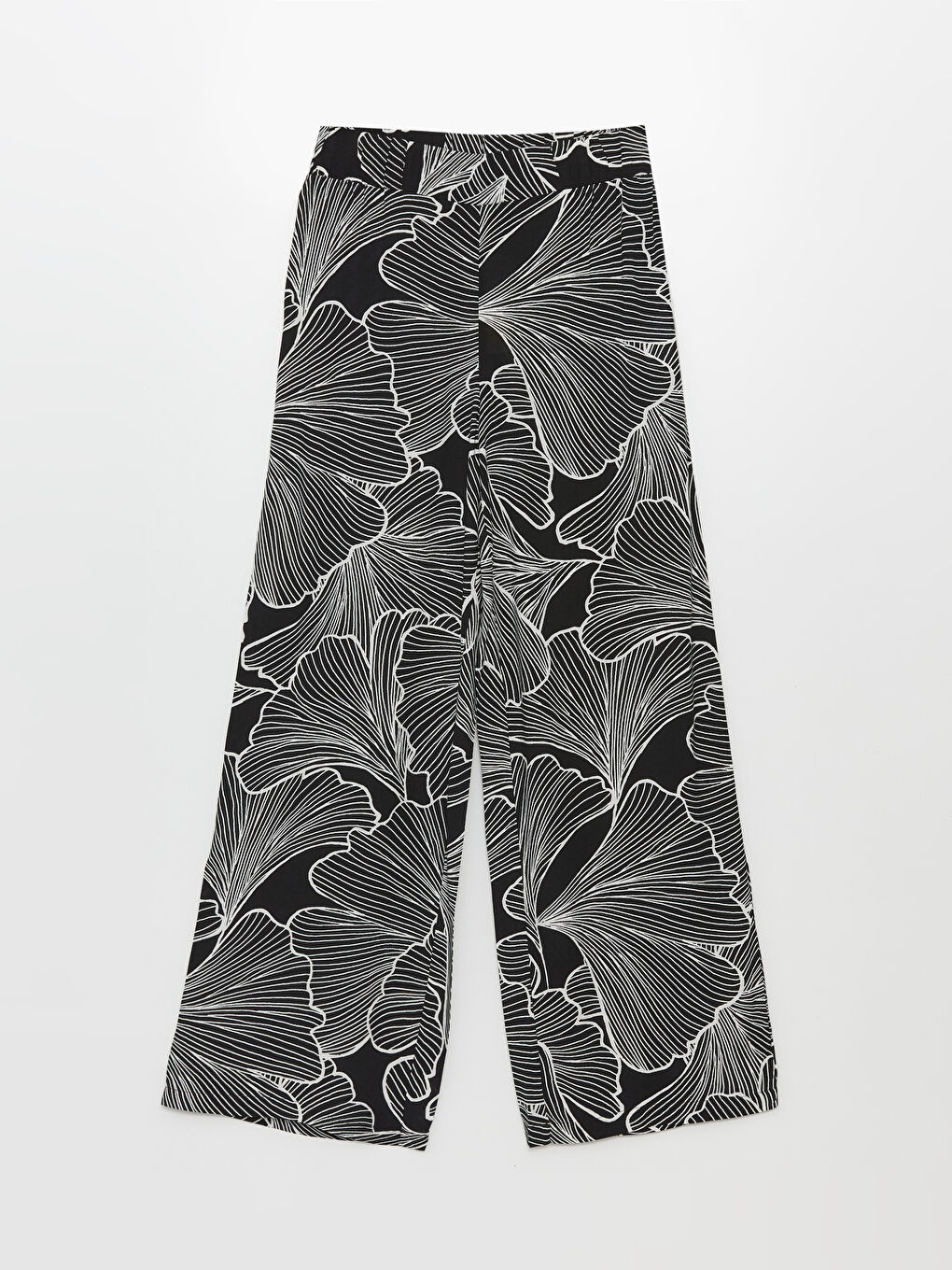 Elasticated Waist Patterned Women's Palazzo Trousers -S4J600Z8-LQJ