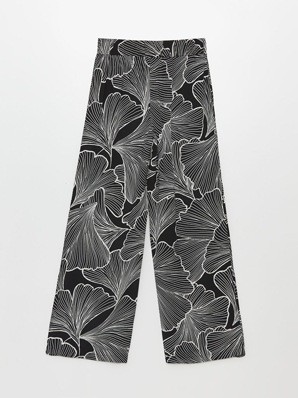 Elasticated Waist Patterned Women's Palazzo Trousers -S4J600Z8-LQJ