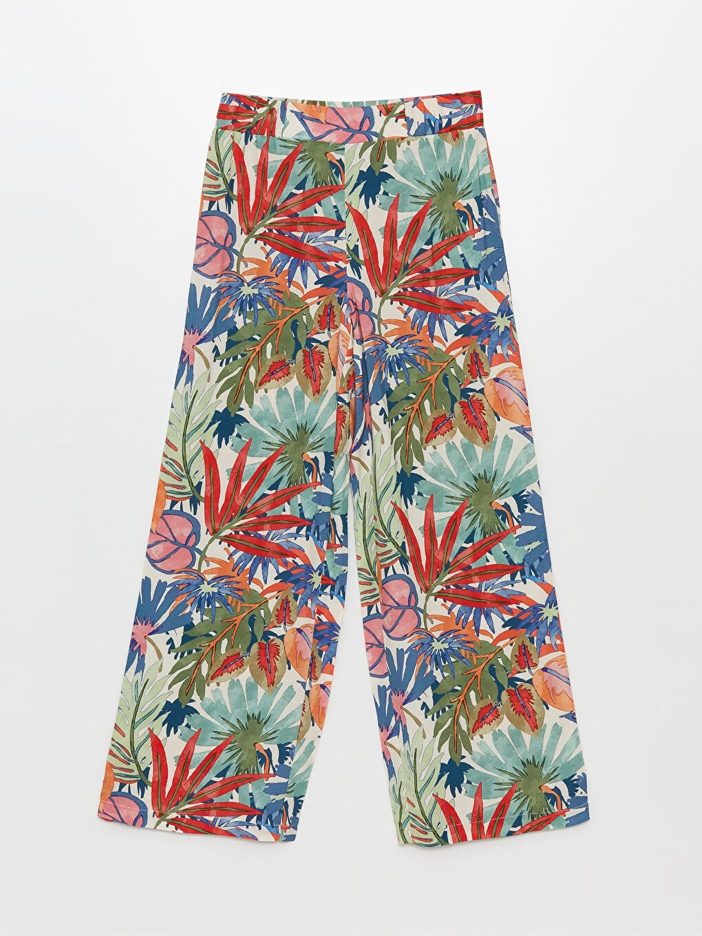 Elasticated Waist Patterned Women's Palazzo Trousers -S4J600Z8-LT9