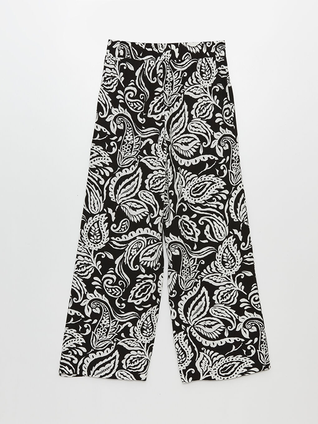 Elasticated Waist Patterned Women's Palazzo Trousers -S4J600Z8-SW7