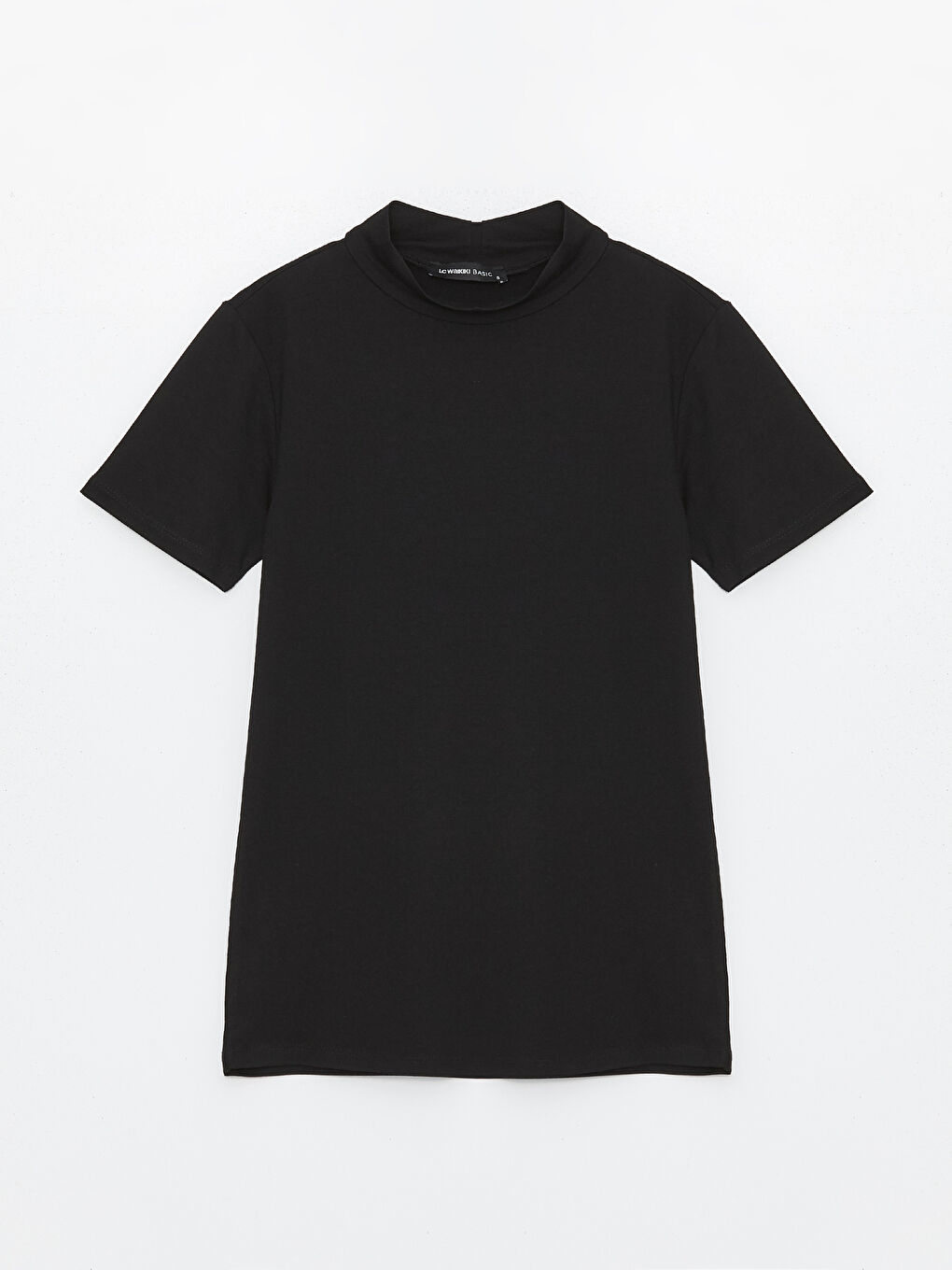 Funnel Neck Plain Short Sleeve Women's T-Shirt -S4J601Z8-CVL