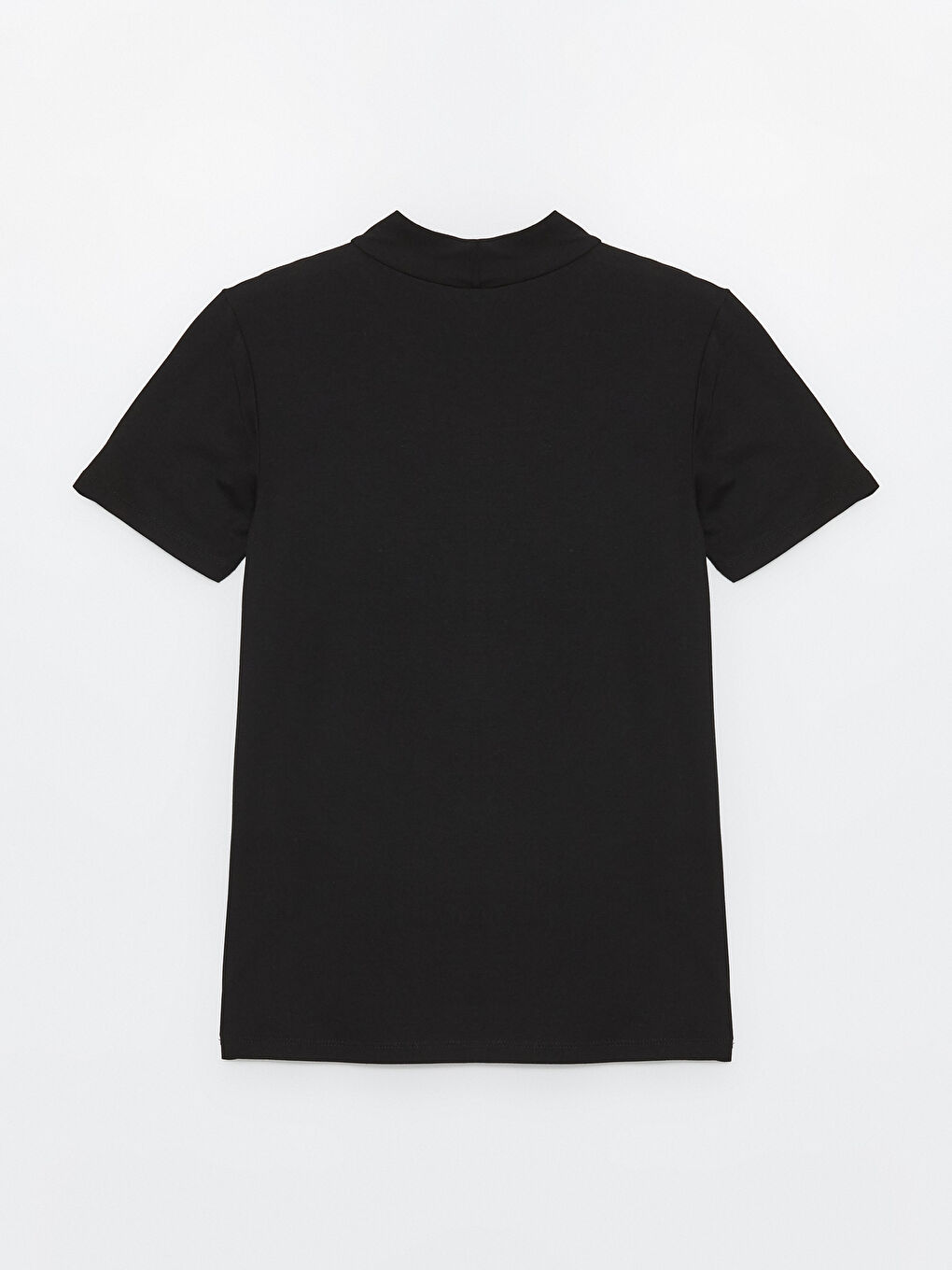 Funnel Neck Plain Short Sleeve Women's T-Shirt -S4J601Z8-CVL