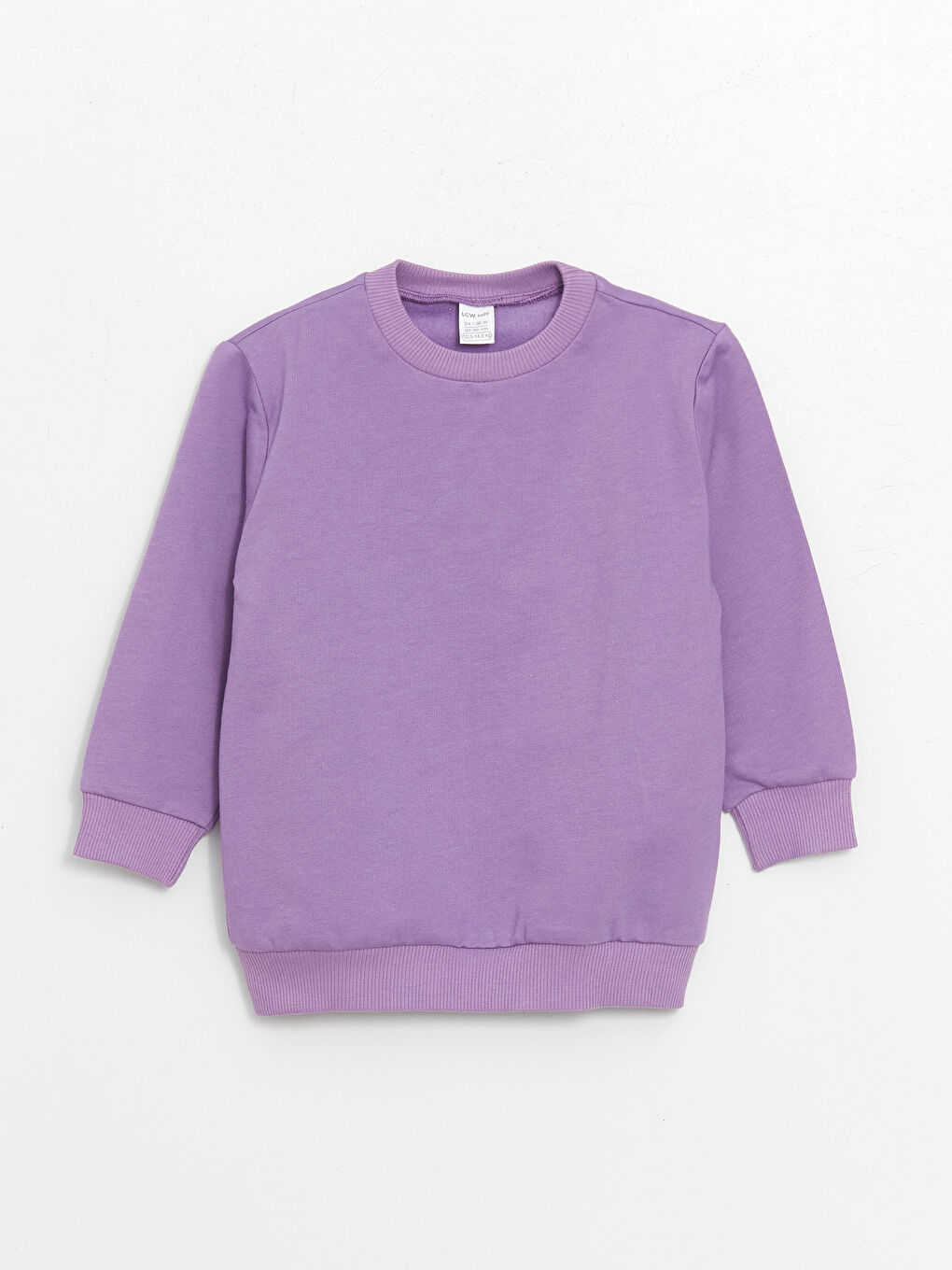 Mor Bisiklet Yaka Uzun Kollu Basic Kız Bebek Sweatshirt ve Eşofman Altı 2'li Takım-3