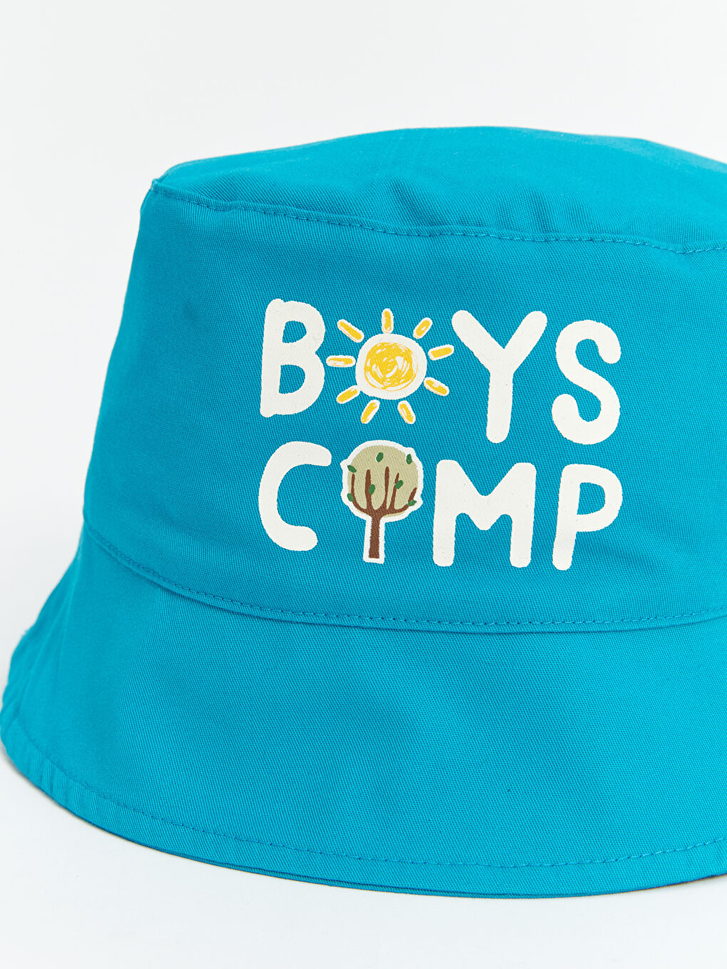 Turkuaz Baskılı Erkek Çocuk Bucket Şapka-1