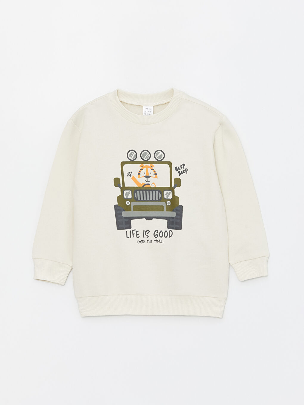 LC WAIKIKI Crew Neck Long Sleeve Printed Baby Boys' Sweatshirt -S4J634Z1-QVK