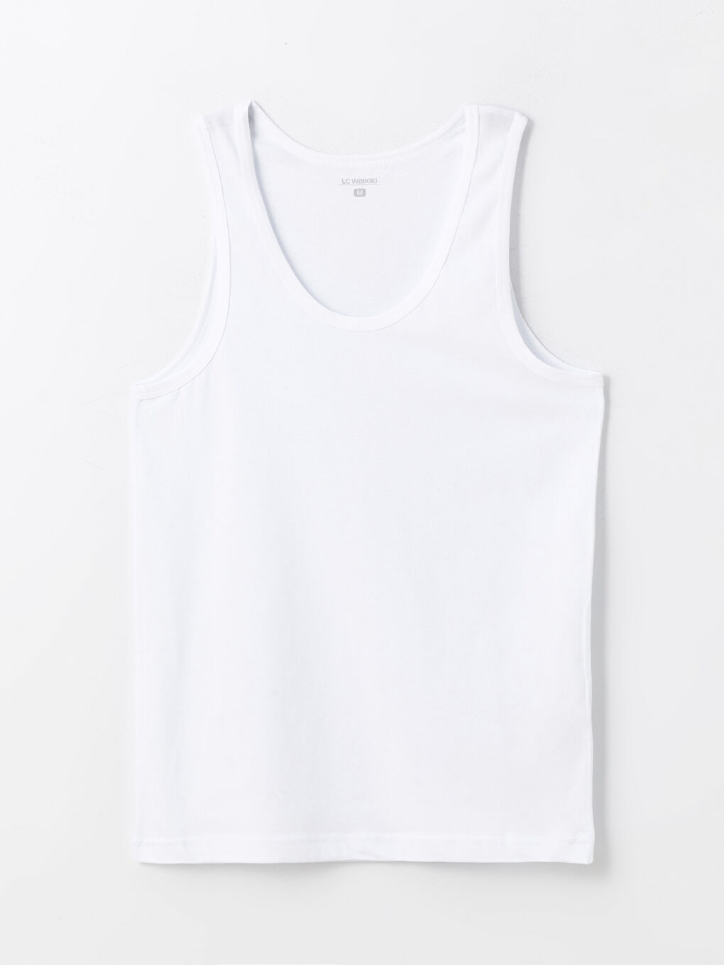 Beyaz U Yaka Penye Erkek Atlet 2'li-8