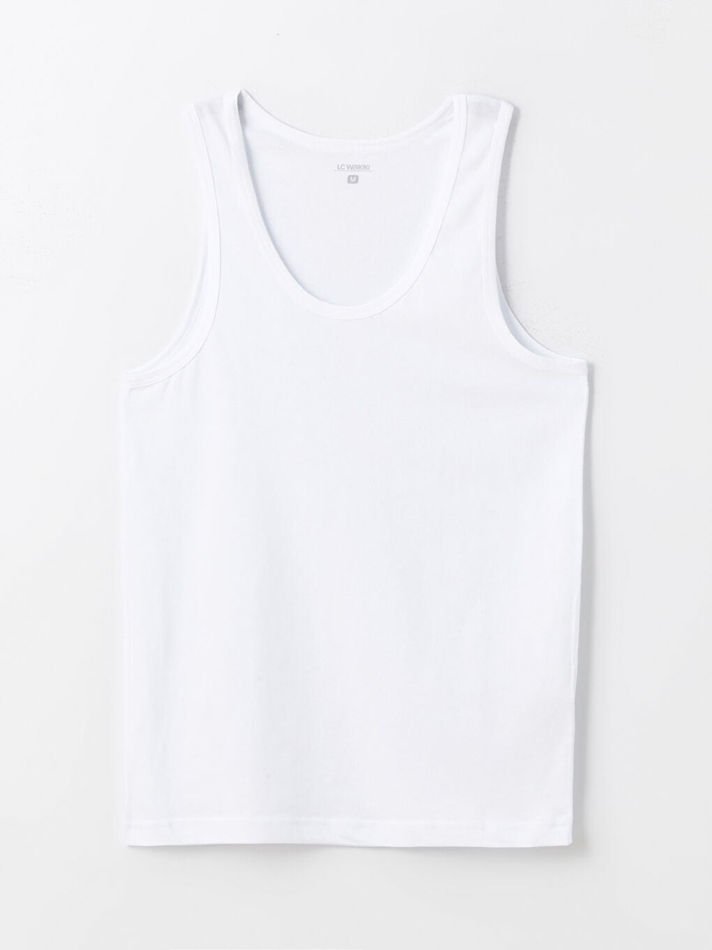 Beyaz U Yaka Penye Erkek Atlet 2'li-10